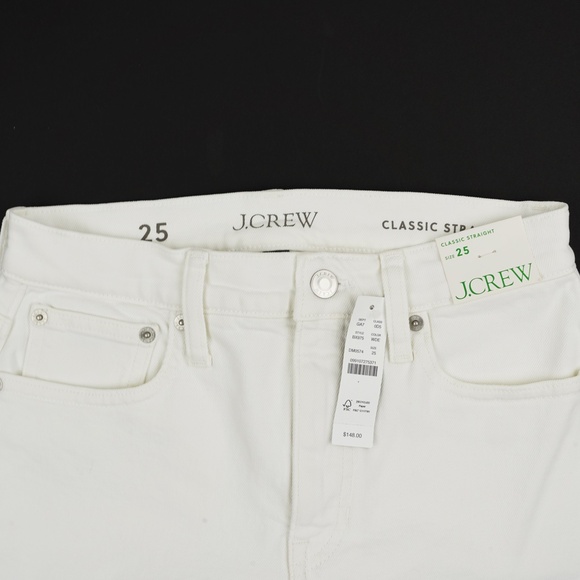 New JCREW Size 25 Classic Straight Jean in White - $148 BX975 - Picture 7 of 7
